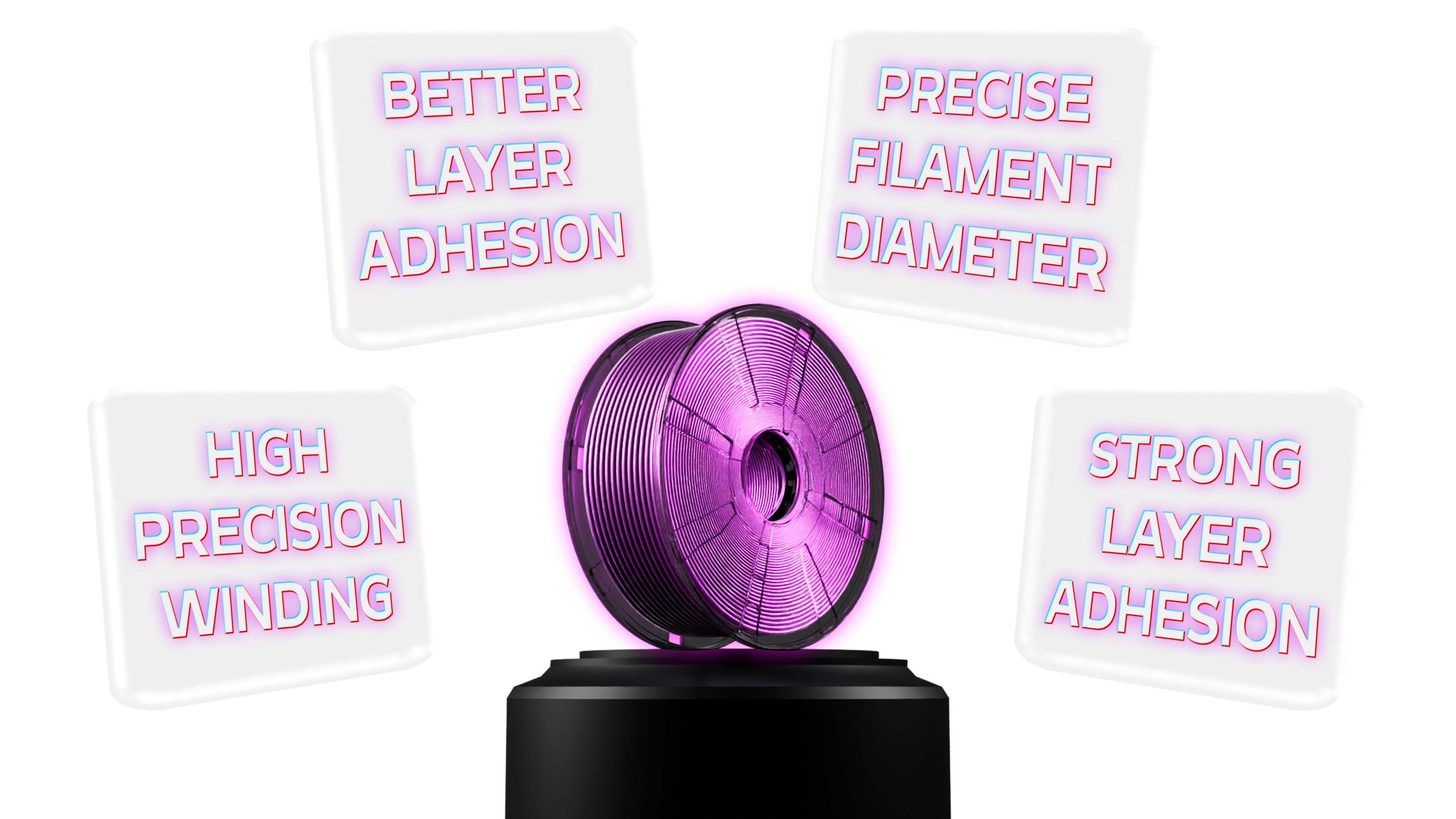 Gradient 3D filament design visual