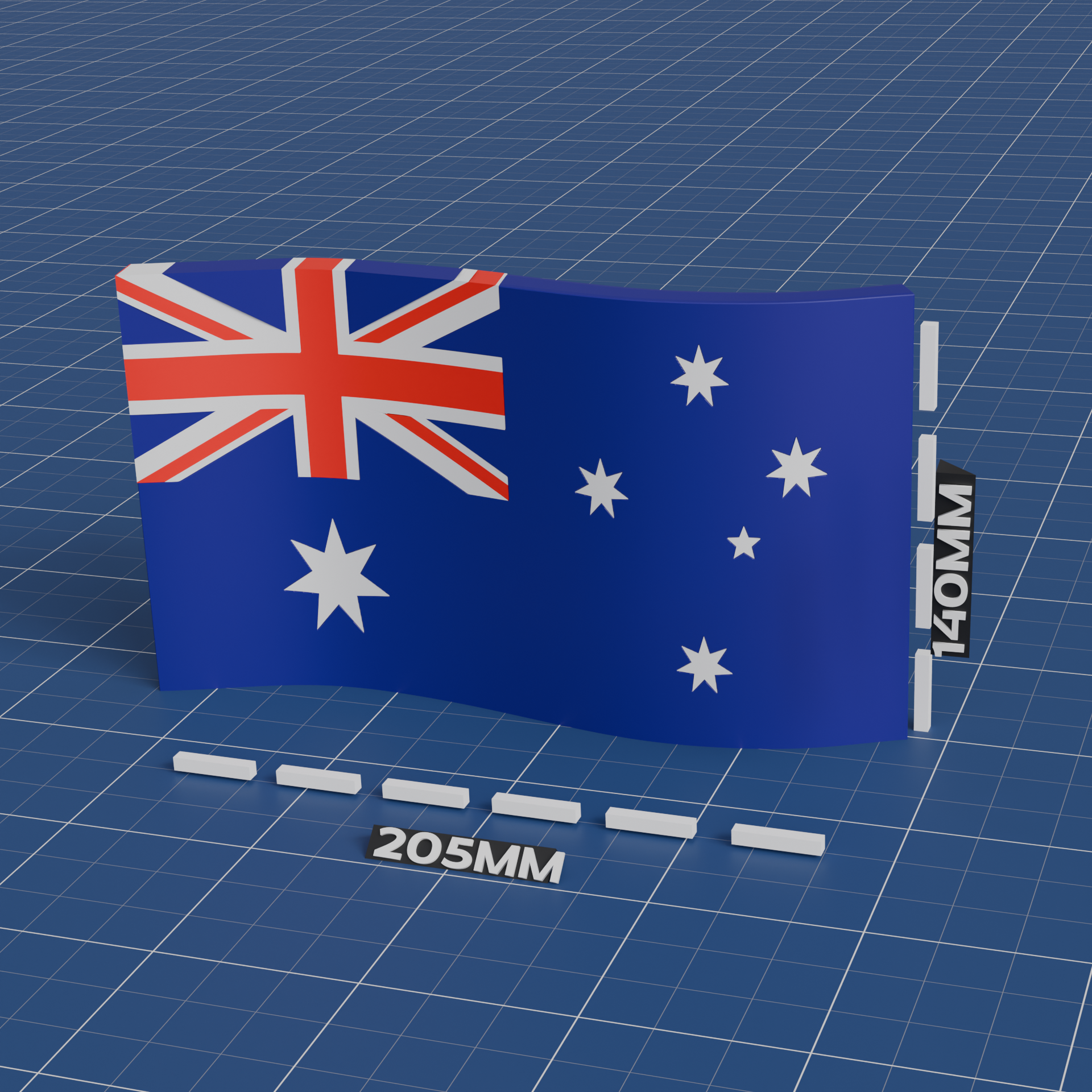 Australia Flag 3D print model Secondary image