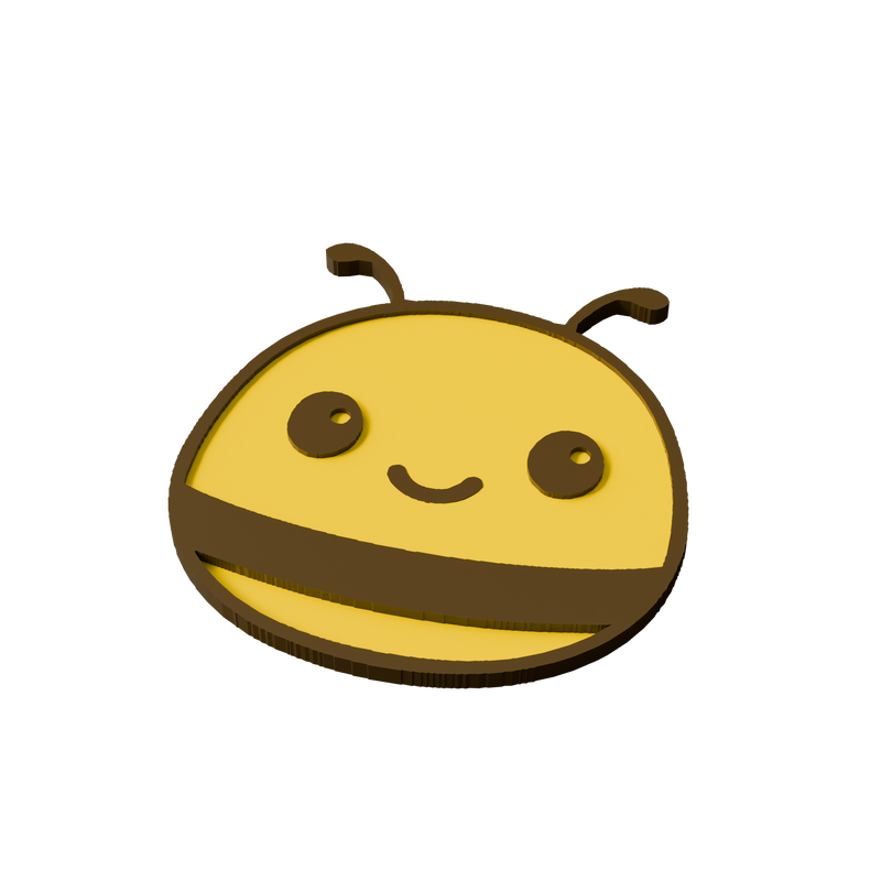 Western Honey Bee Animal Coaster 3D Print Model