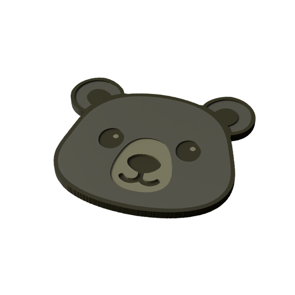 American Black Bear Animal Coaster 3D Print Model