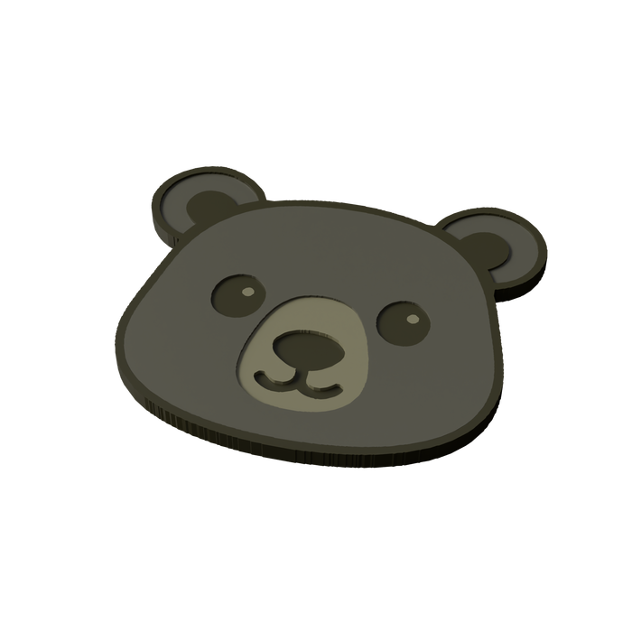 American Black Bear Animal Coaster 3D Print Model