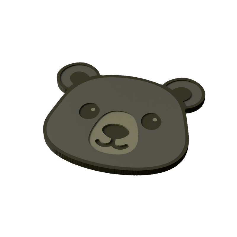 American Black Bear Animal Coaster 3D Print Model