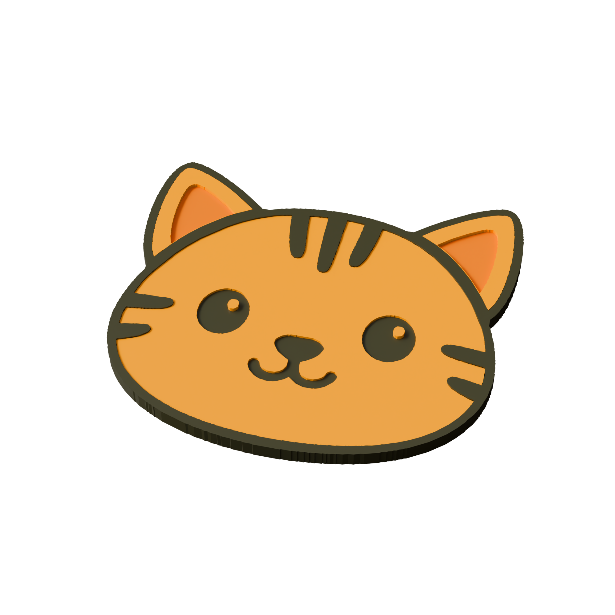 Domestic Shorthair Cat Animal Coaster 3D Print Model Main image