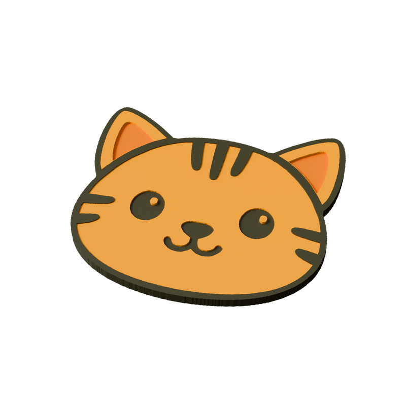Domestic Shorthair Cat Animal Coaster 3D Print Model