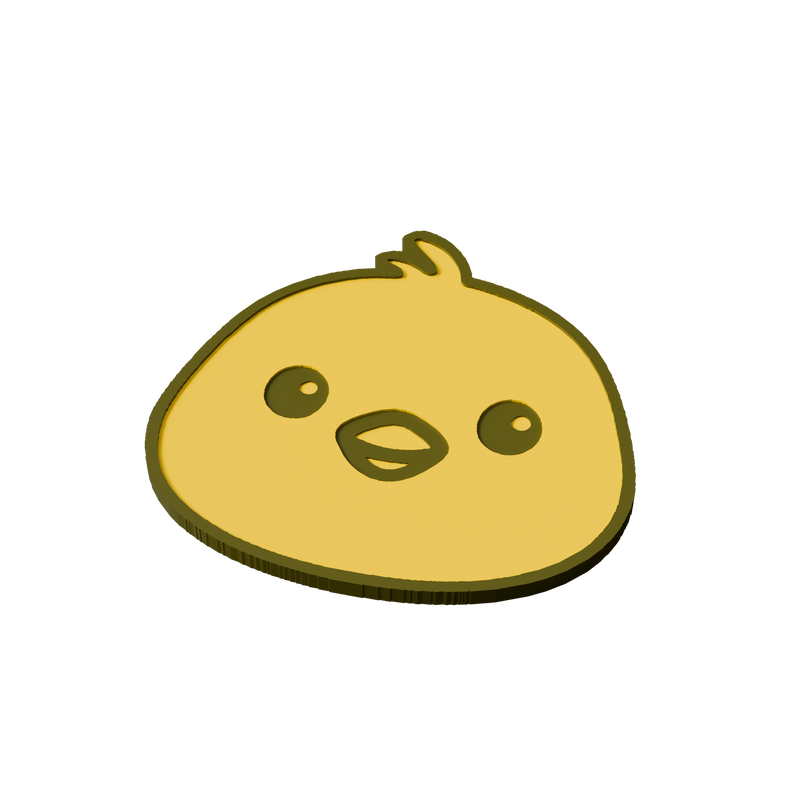 Yellow Baby Chick Animal Coaster 3D Print Model