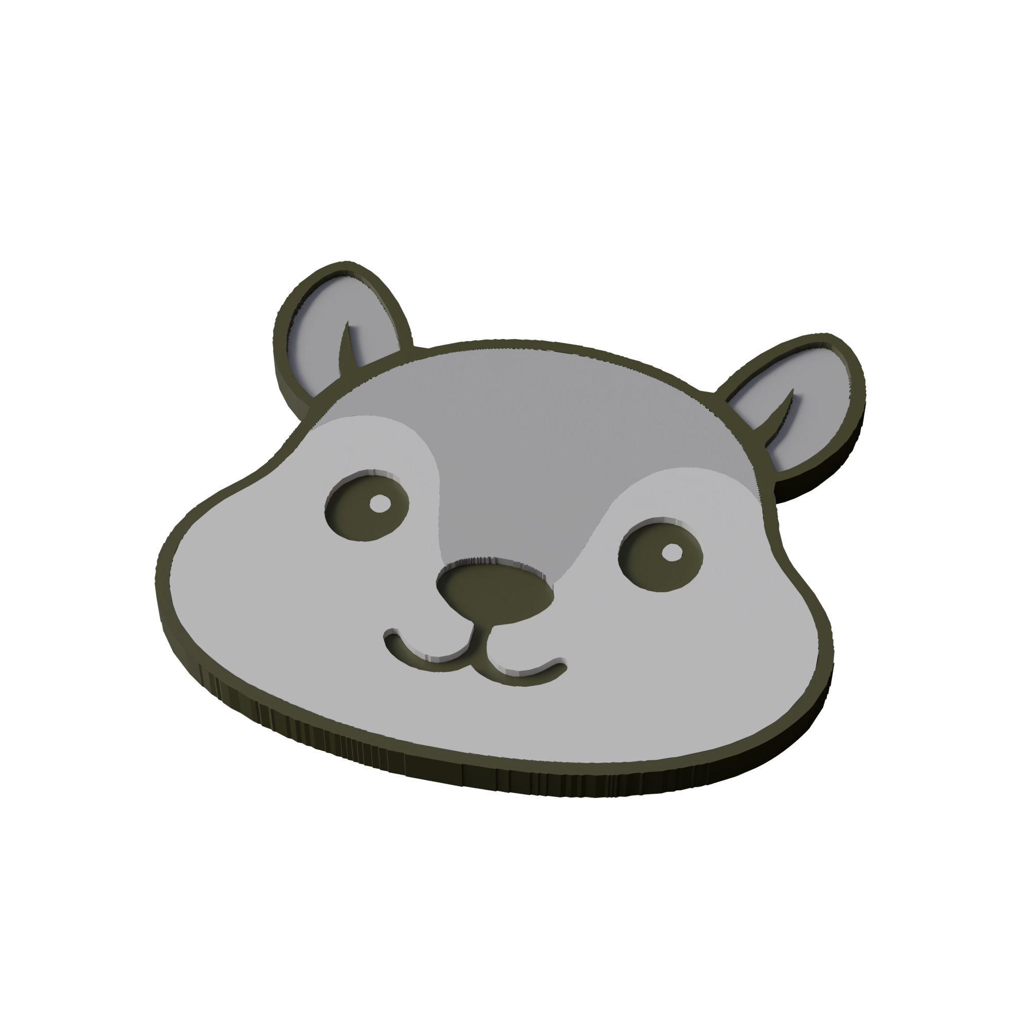 Eastern Gray Squirrel Animal Coaster 3D Print Model