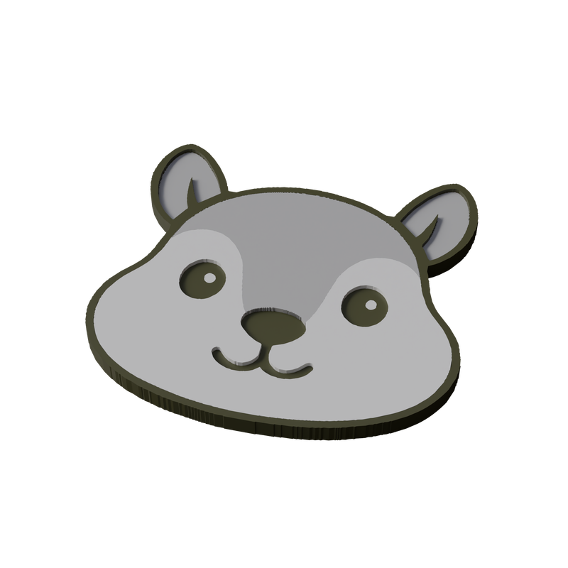 Eastern Gray Squirrel Animal Coaster 3D Print Model