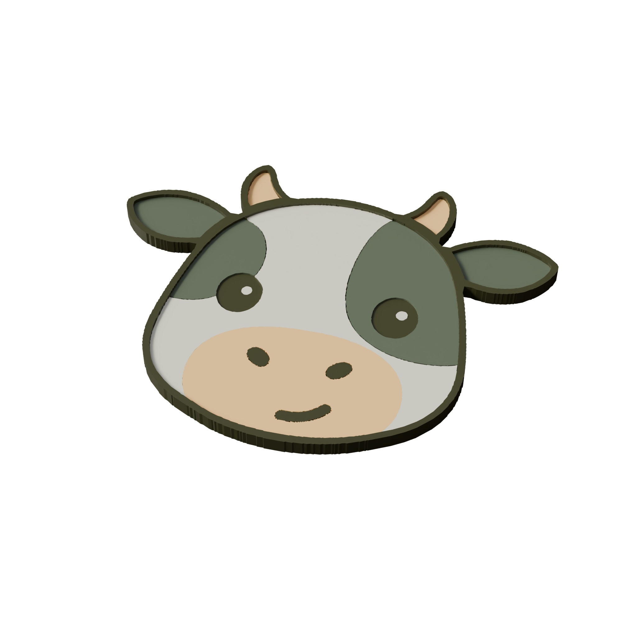 Holstein Cow Animal Coaster 3D Print Model