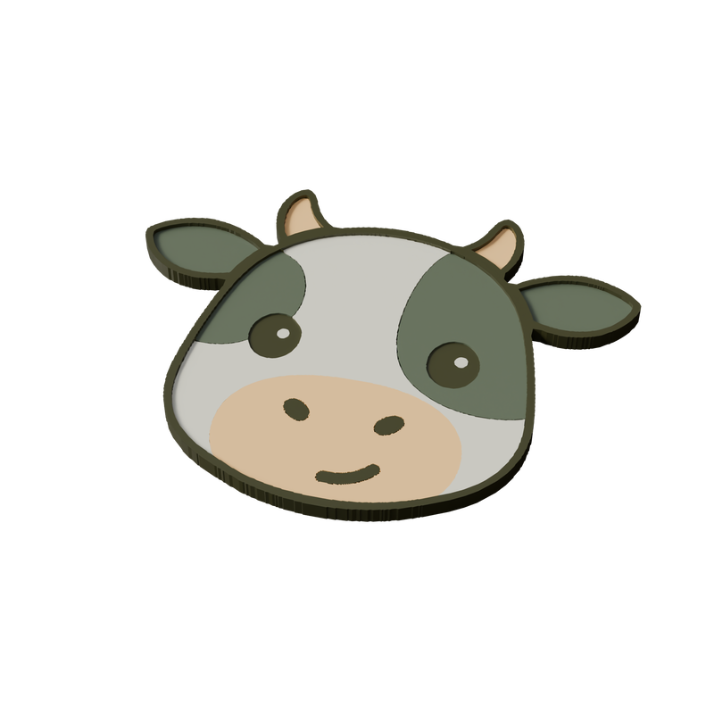 Holstein Cow Animal Coaster 3D Print Model