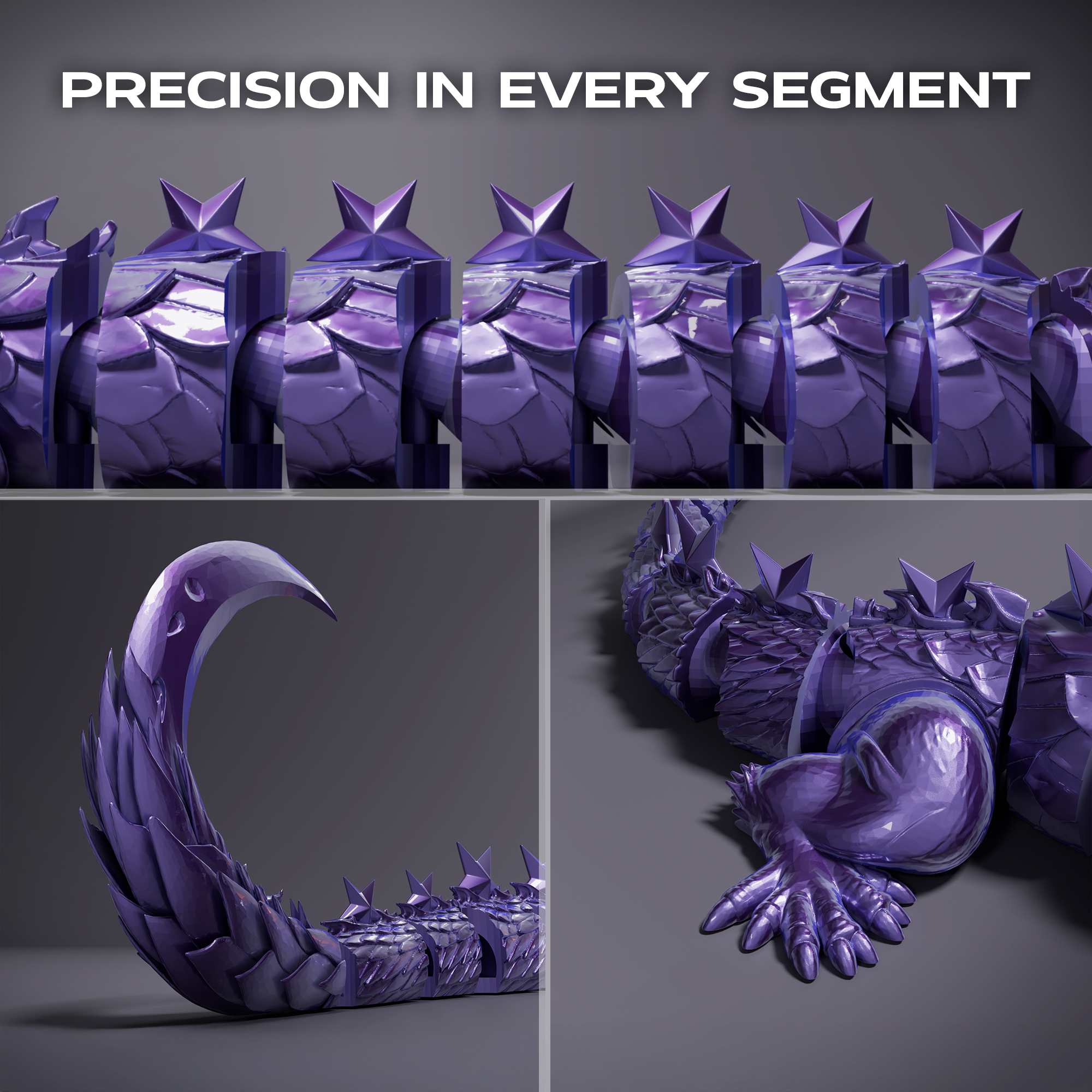 Celestial Articulated Dragon 3D Print Model Secondary image