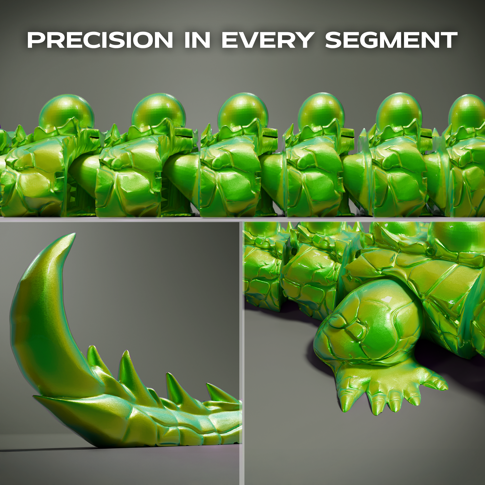 Poison Articulated Dragon 3D Print Model Secondary image