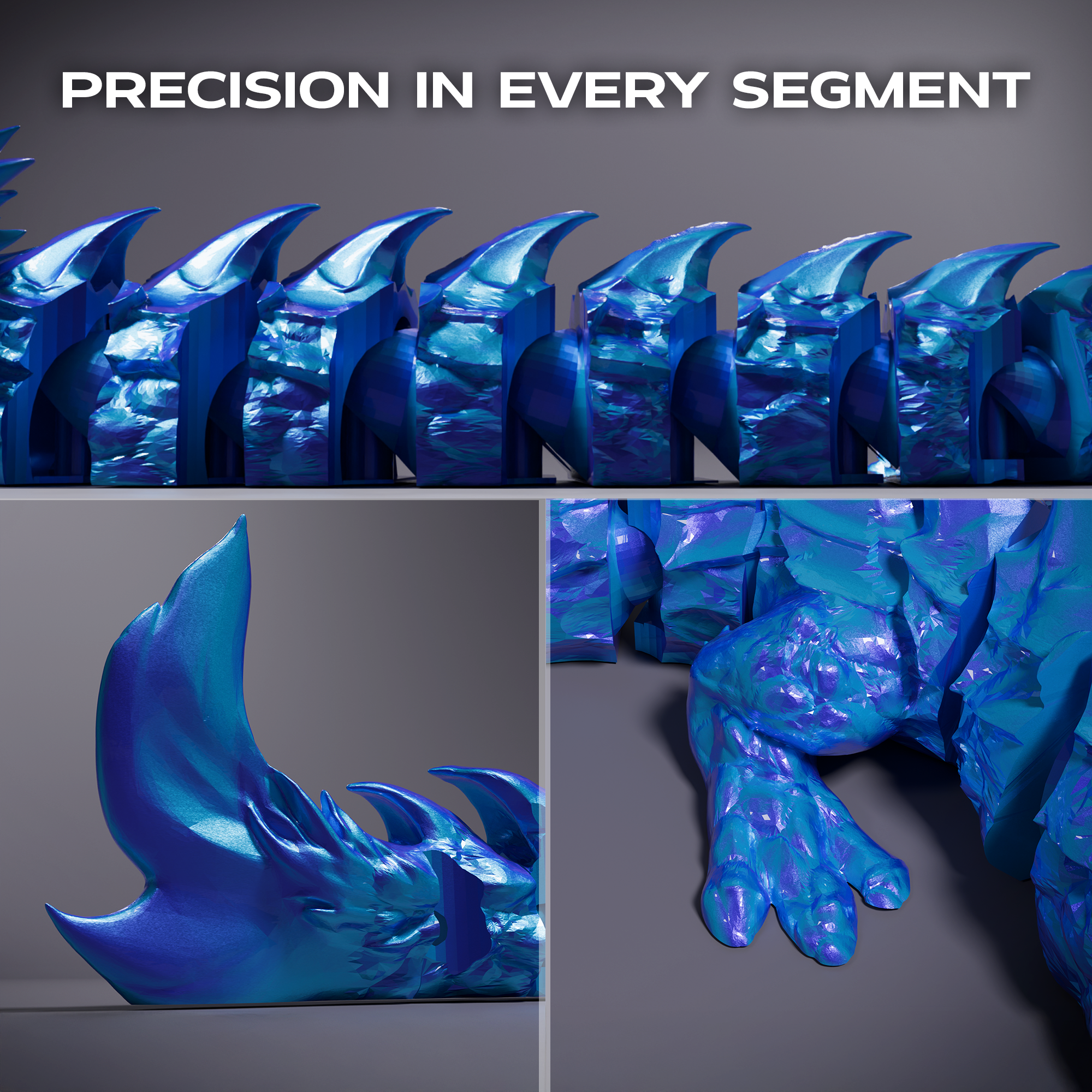 Water Articulated Dragon 3D Print Model Secondary image