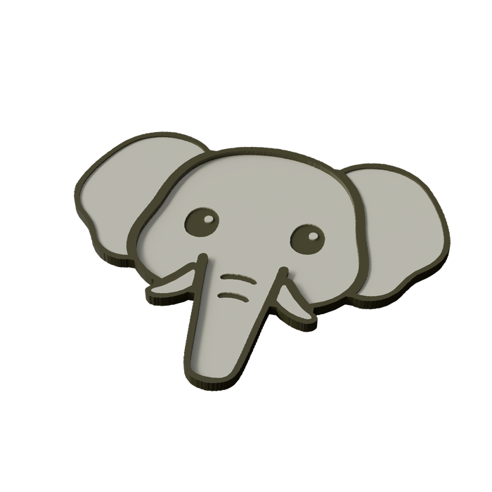 African Bush Elephant Animal Coaster 3D Print Model