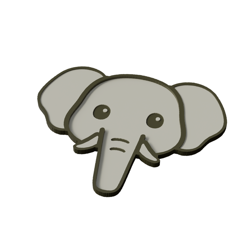 African Bush Elephant Animal Coaster 3D Print Model
