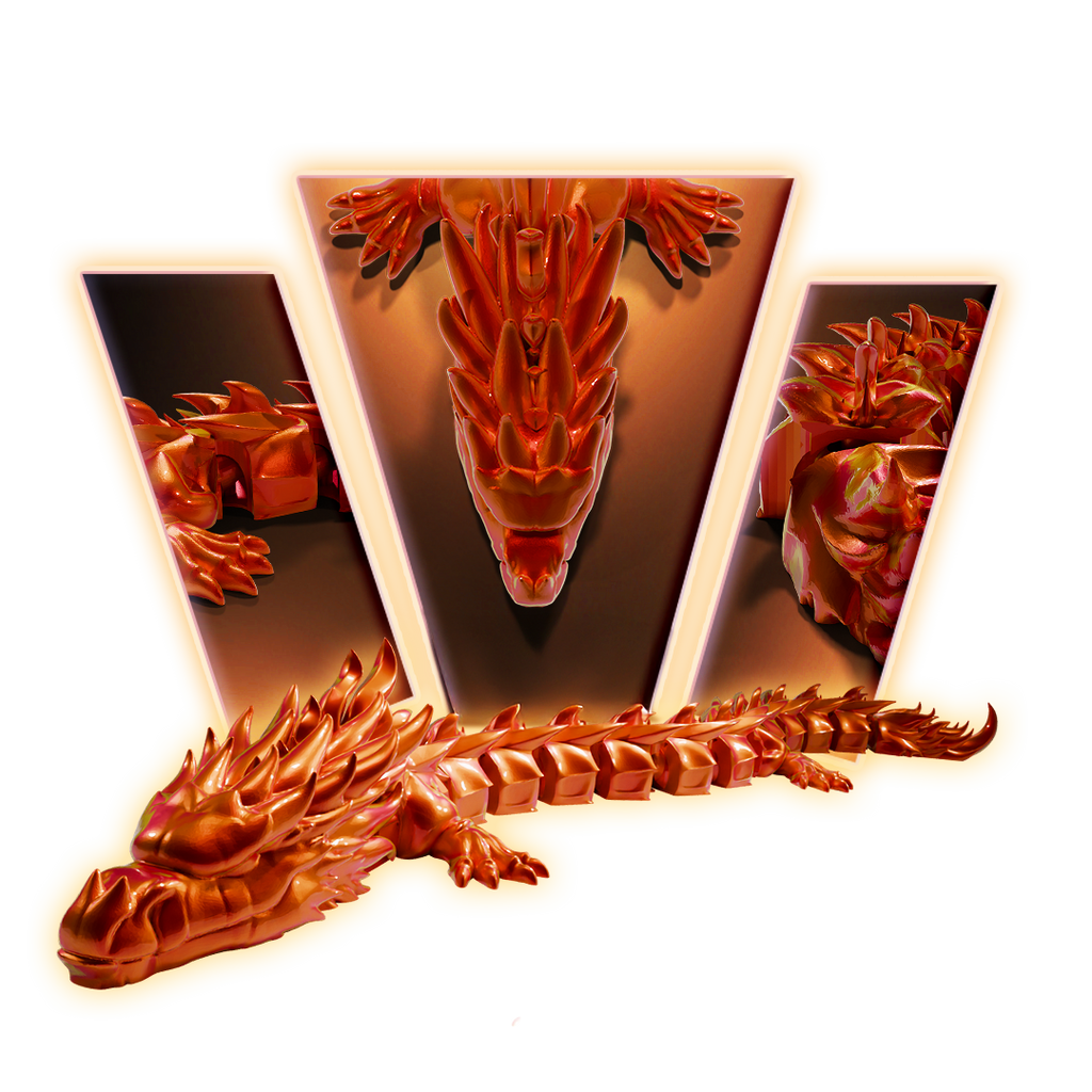 Fire Articulated Dragon 3D Print Model