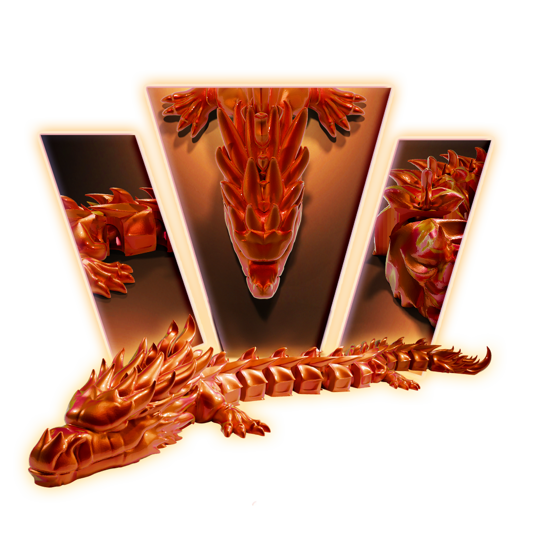 Fire Articulated Dragon 3D Print Model