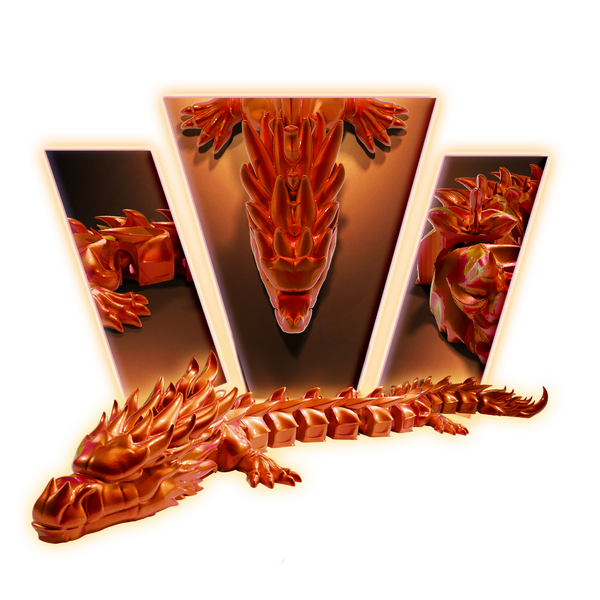 Fire Articulated Dragon 3D Print Model