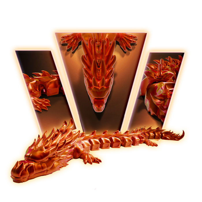 Fire Articulated Dragon 3D Print Model
