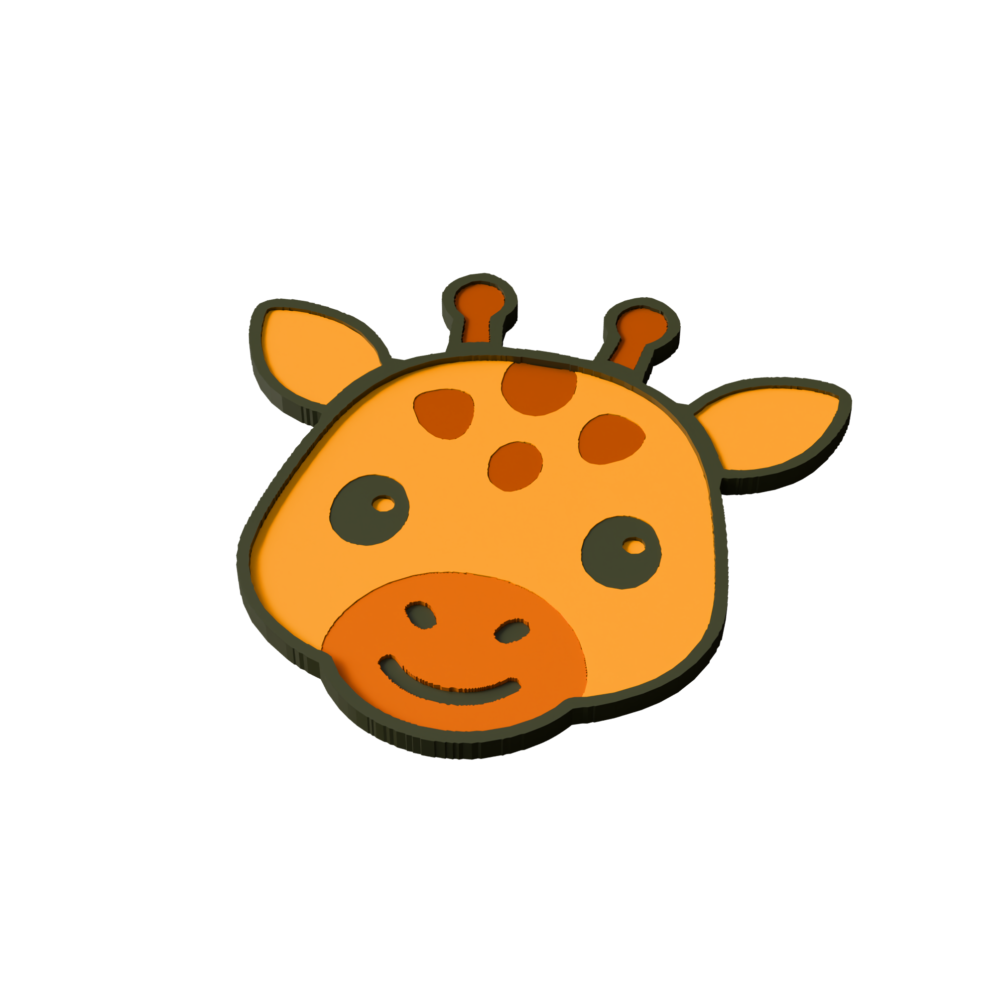 Masai Giraffe Animal Coaster 3D Print Model