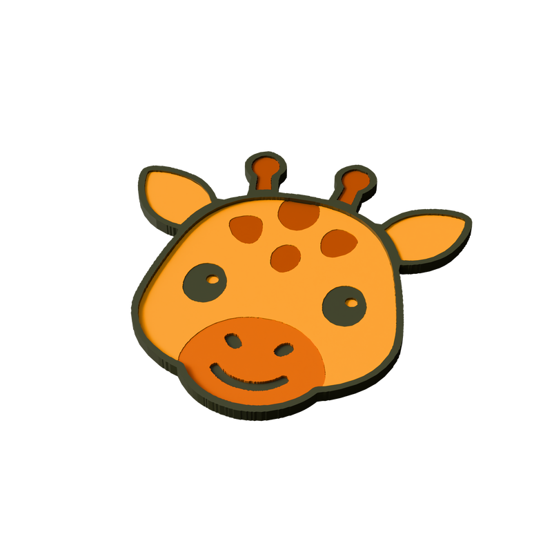 Masai Giraffe Animal Coaster 3D Print Model