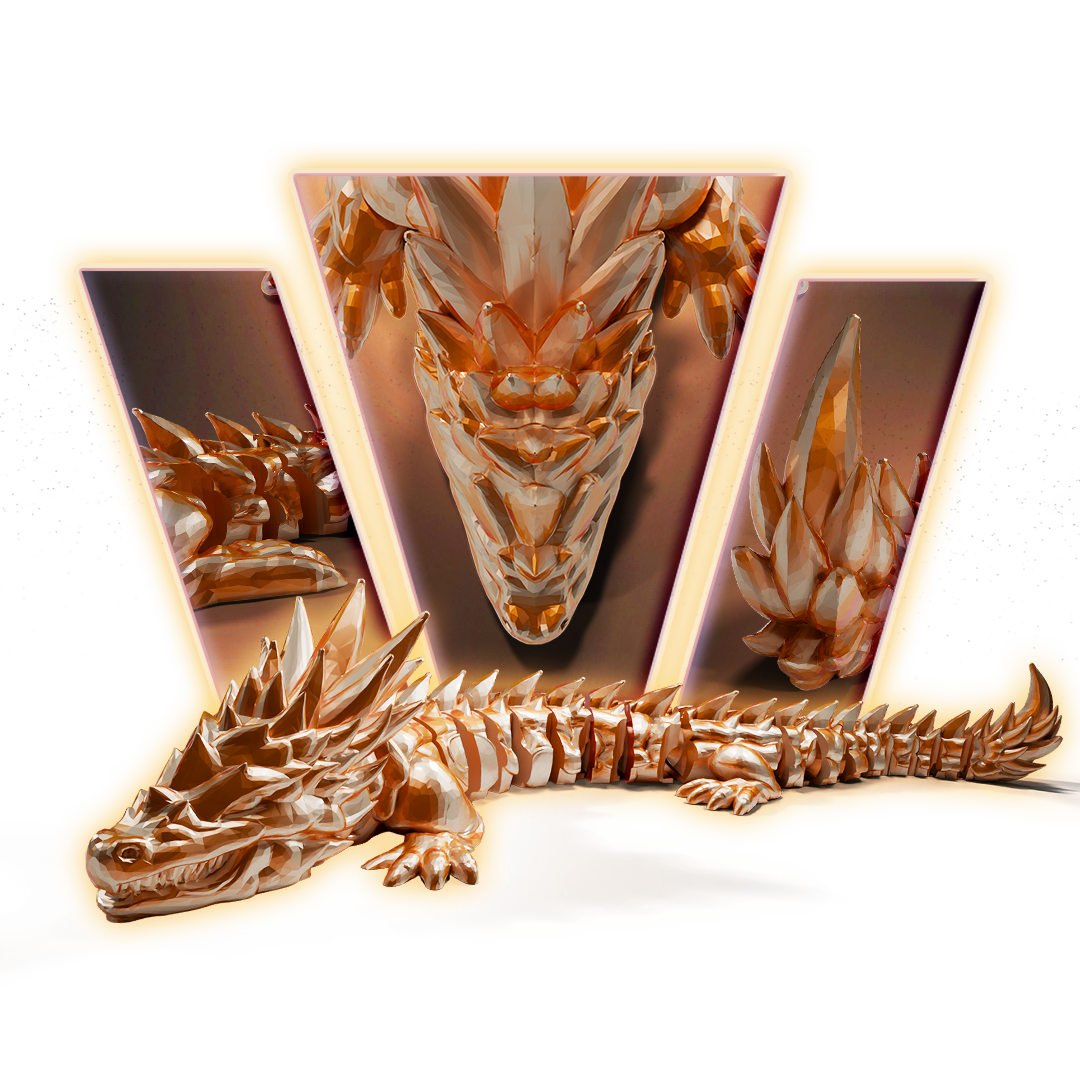 Ground Articulated Dragon 3D Print Model Main image