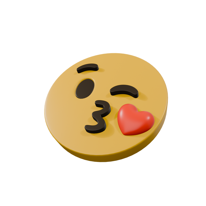 Blowing a Kiss Emoji Coaster