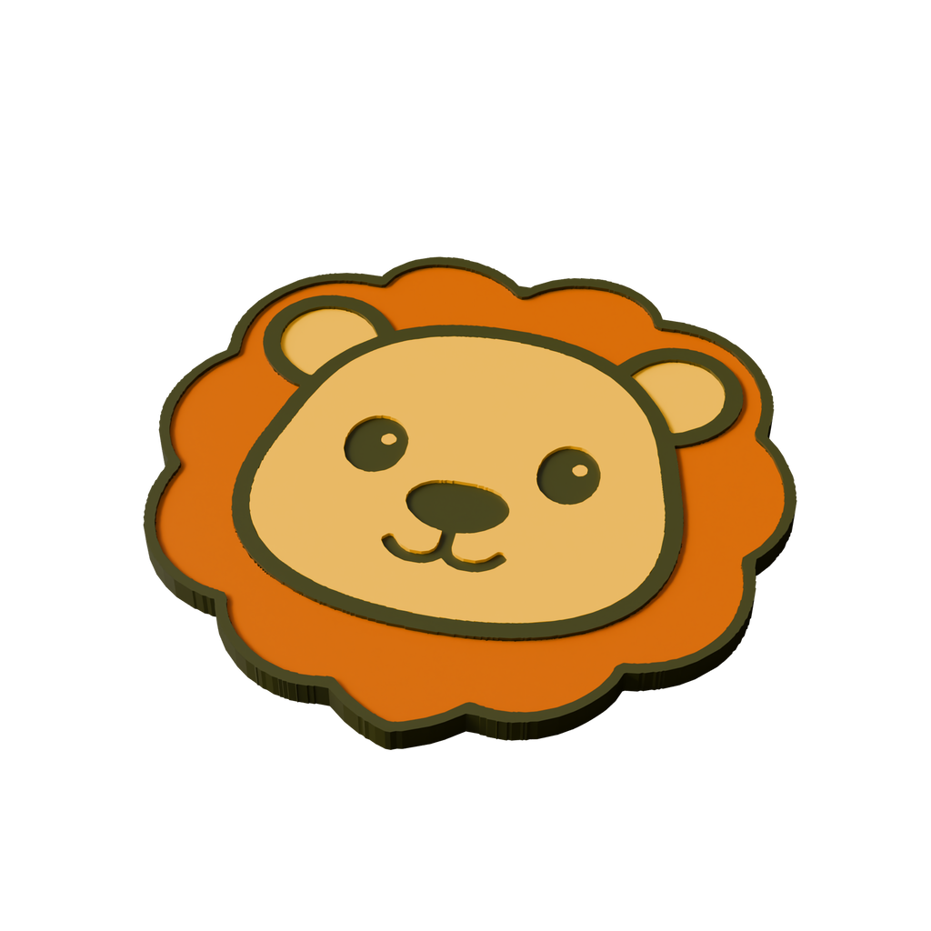 African Lion Animal Coaster 3D Print Model
