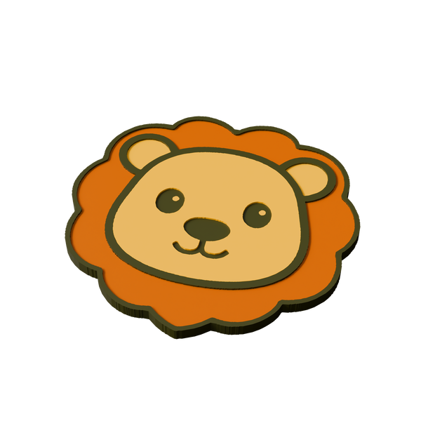 African Lion Animal Coaster 3D Print Model