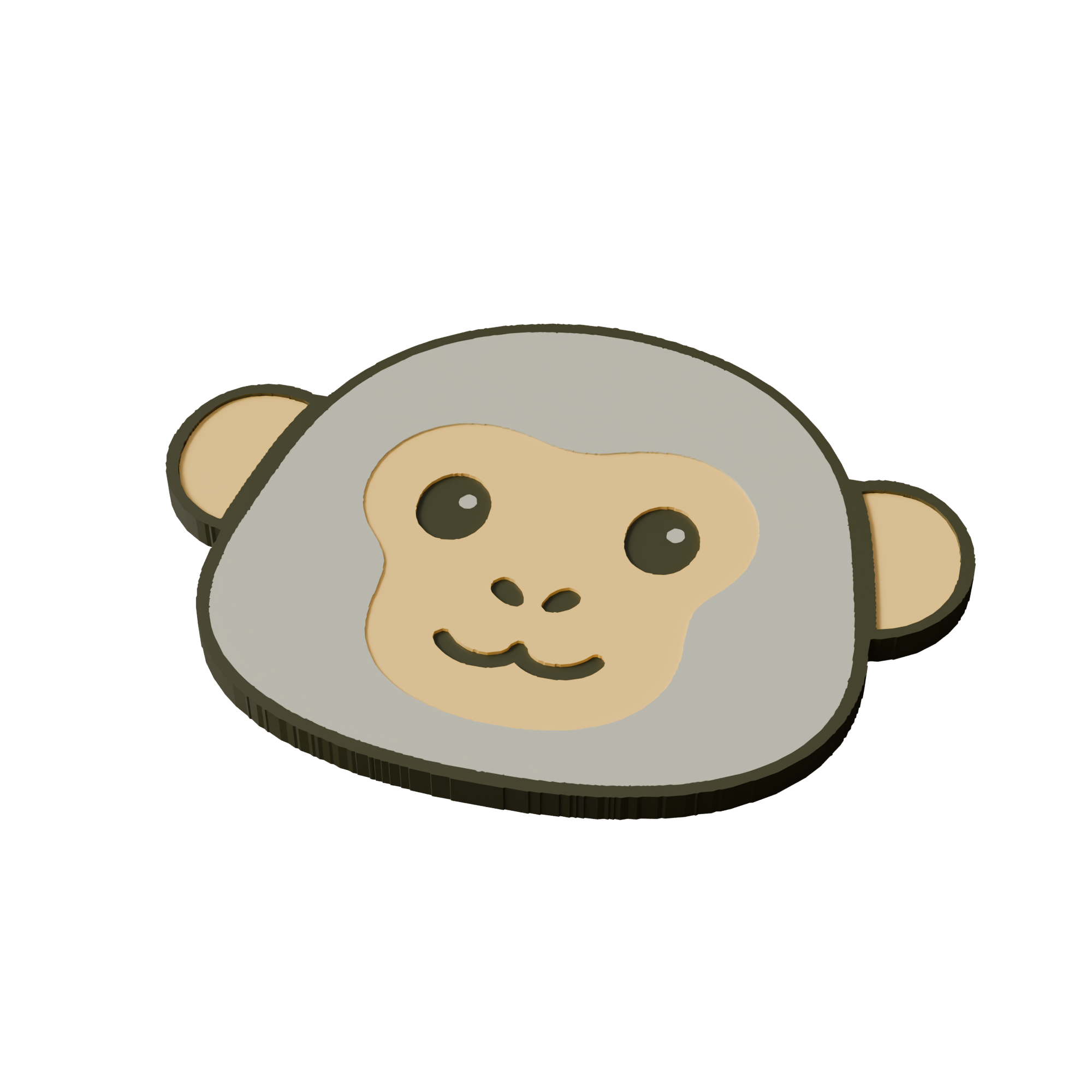 Japanese Macaque Animal Coaster 3D Print Model