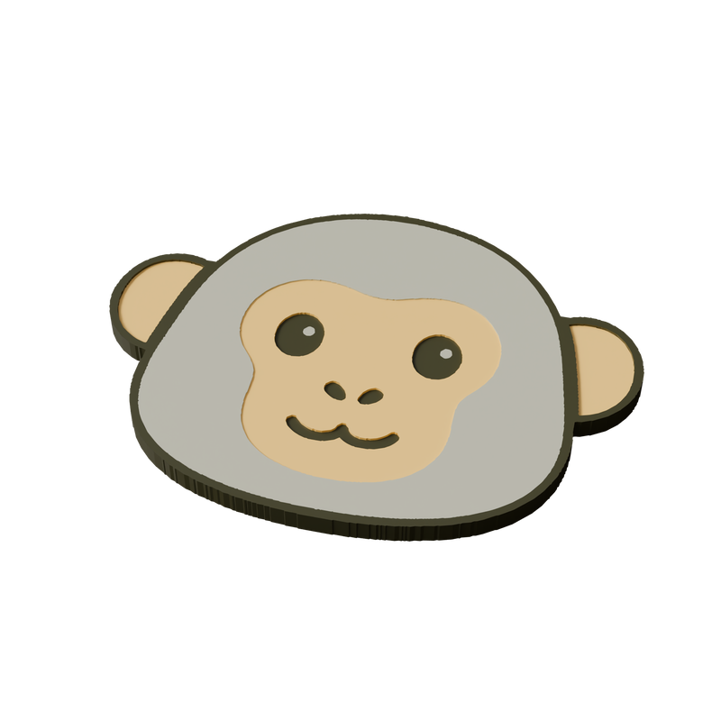 Japanese Macaque Animal Coaster 3D Print Model