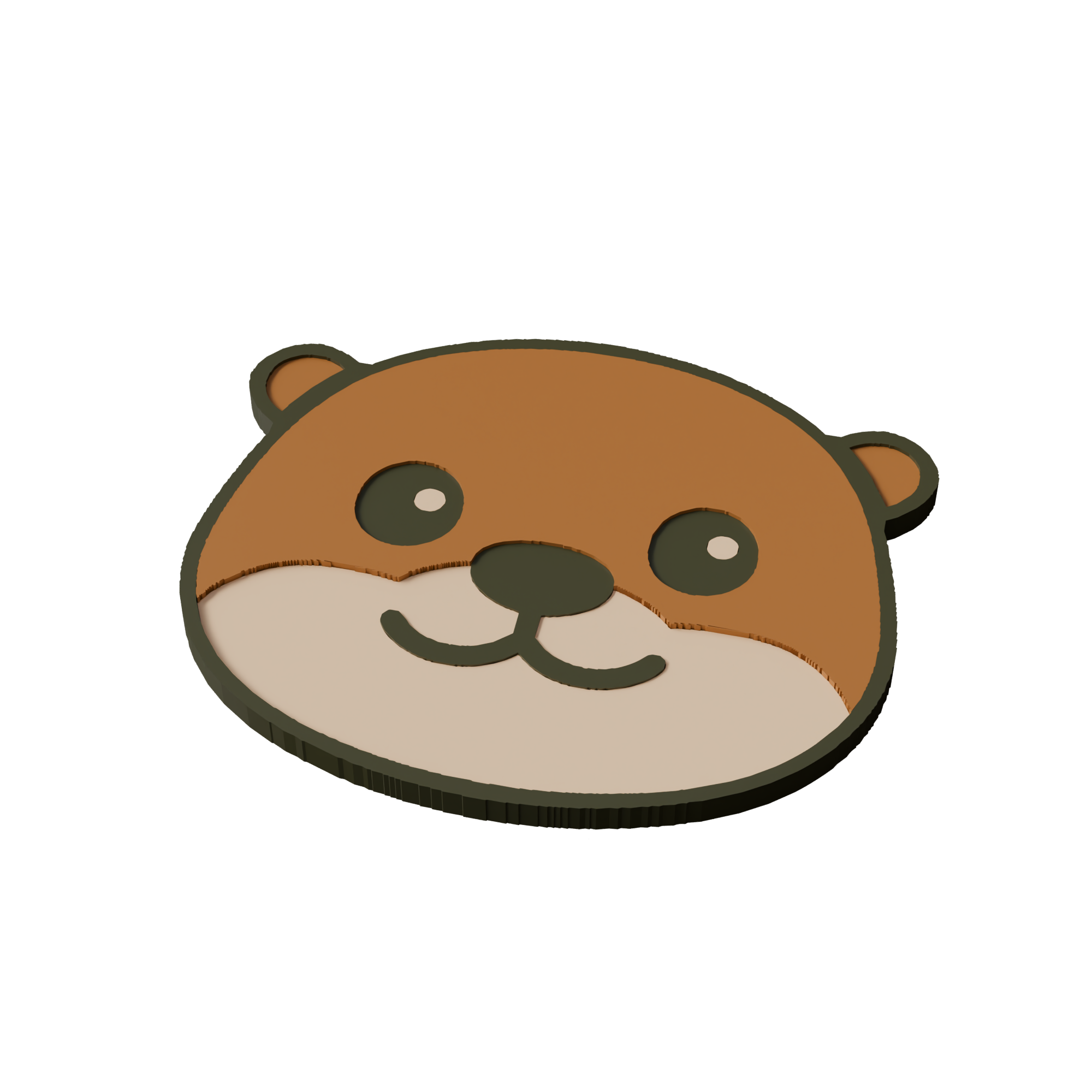Asian Small-Clawed Otter Animal Coaster 3D Print Model Main image