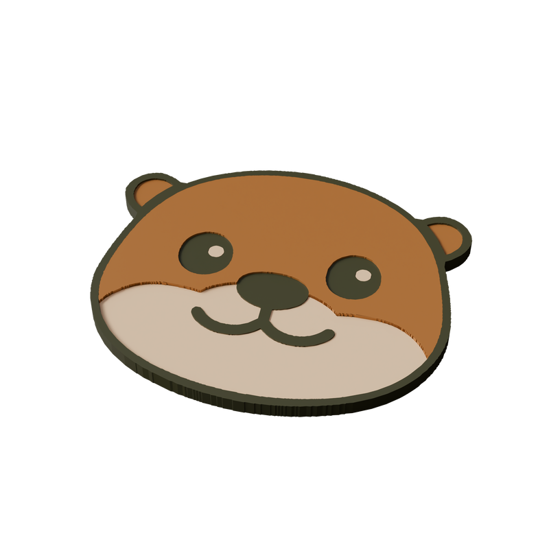 Asian Small-Clawed Otter Animal Coaster 3D Print Model