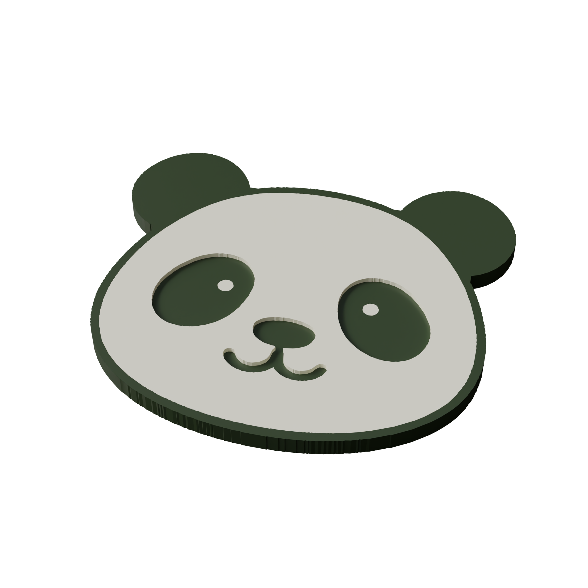 Giant Panda Animal Coaster 3D Print Model