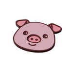 Pink Farm Pig Animal Coaster 3D Print Model