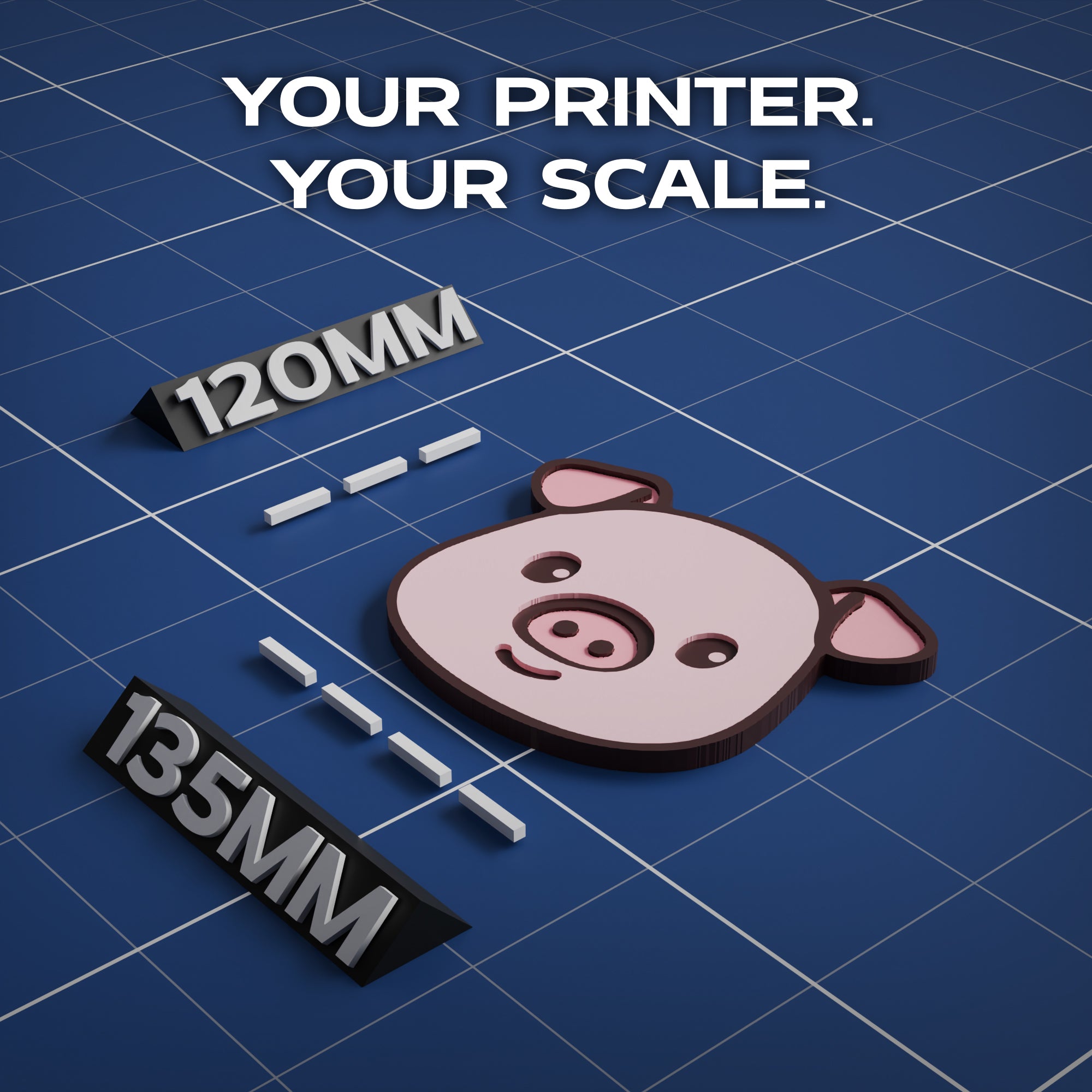 Pink Farm Pig Animal Coaster 3D Print Model Secondary image