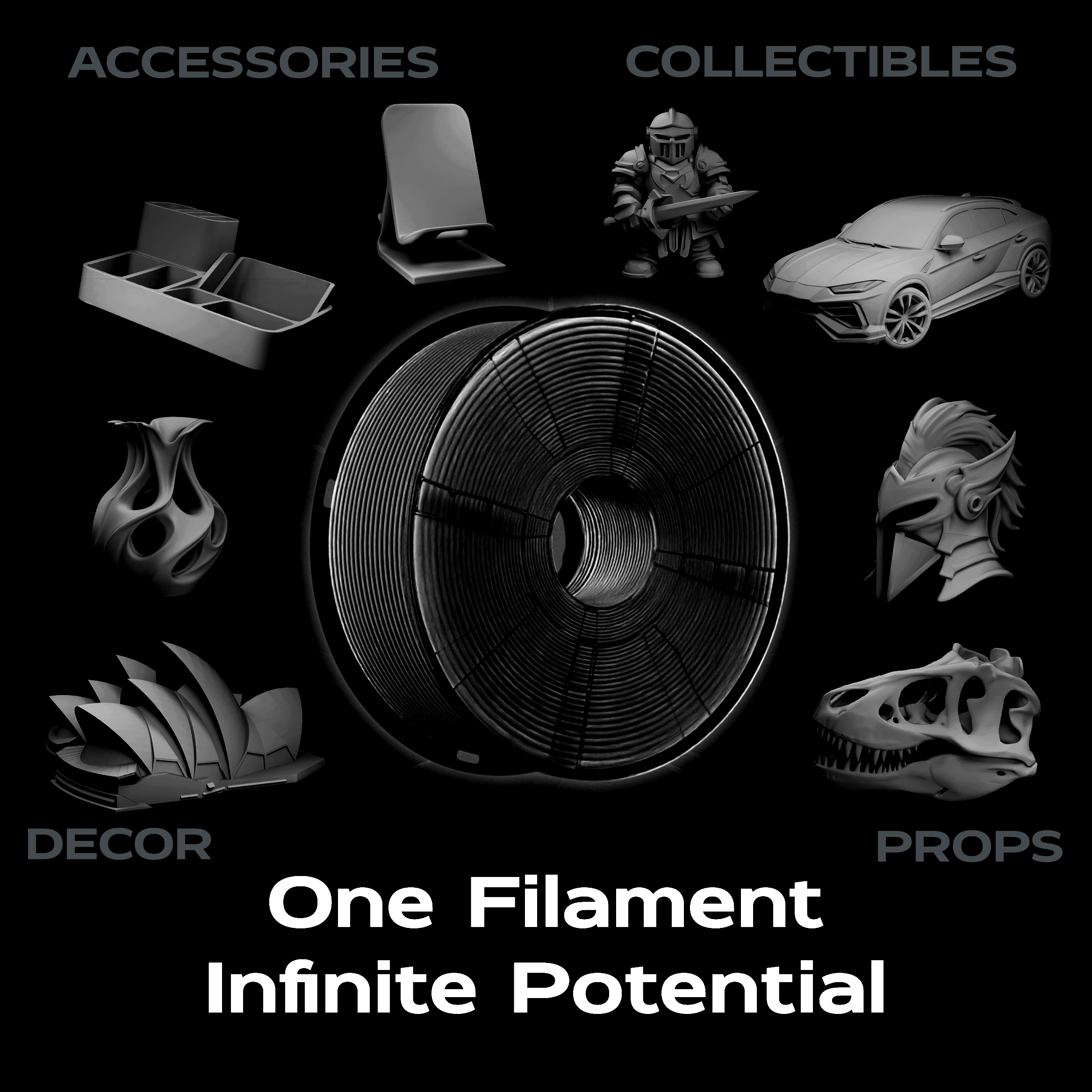 Black Matte PLA 1kg