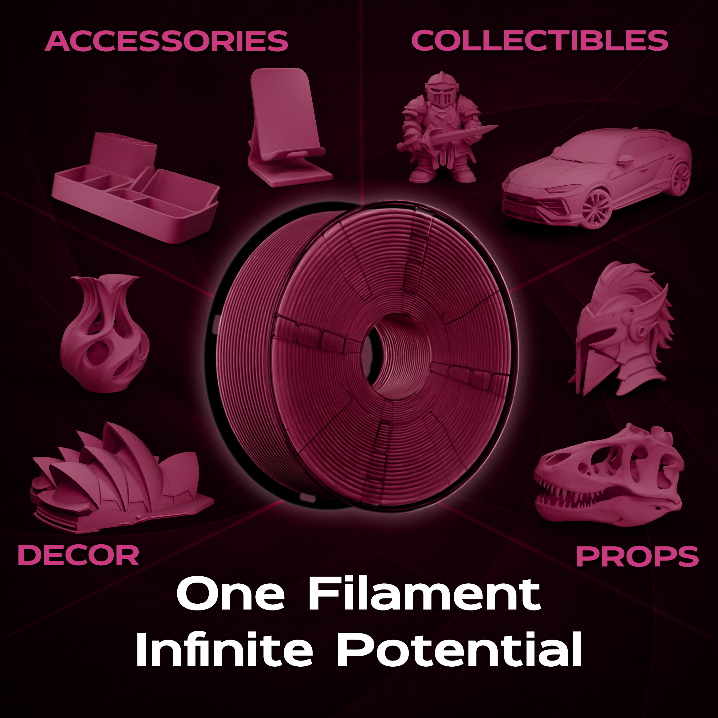 Burgundy Matte PLA 1kg