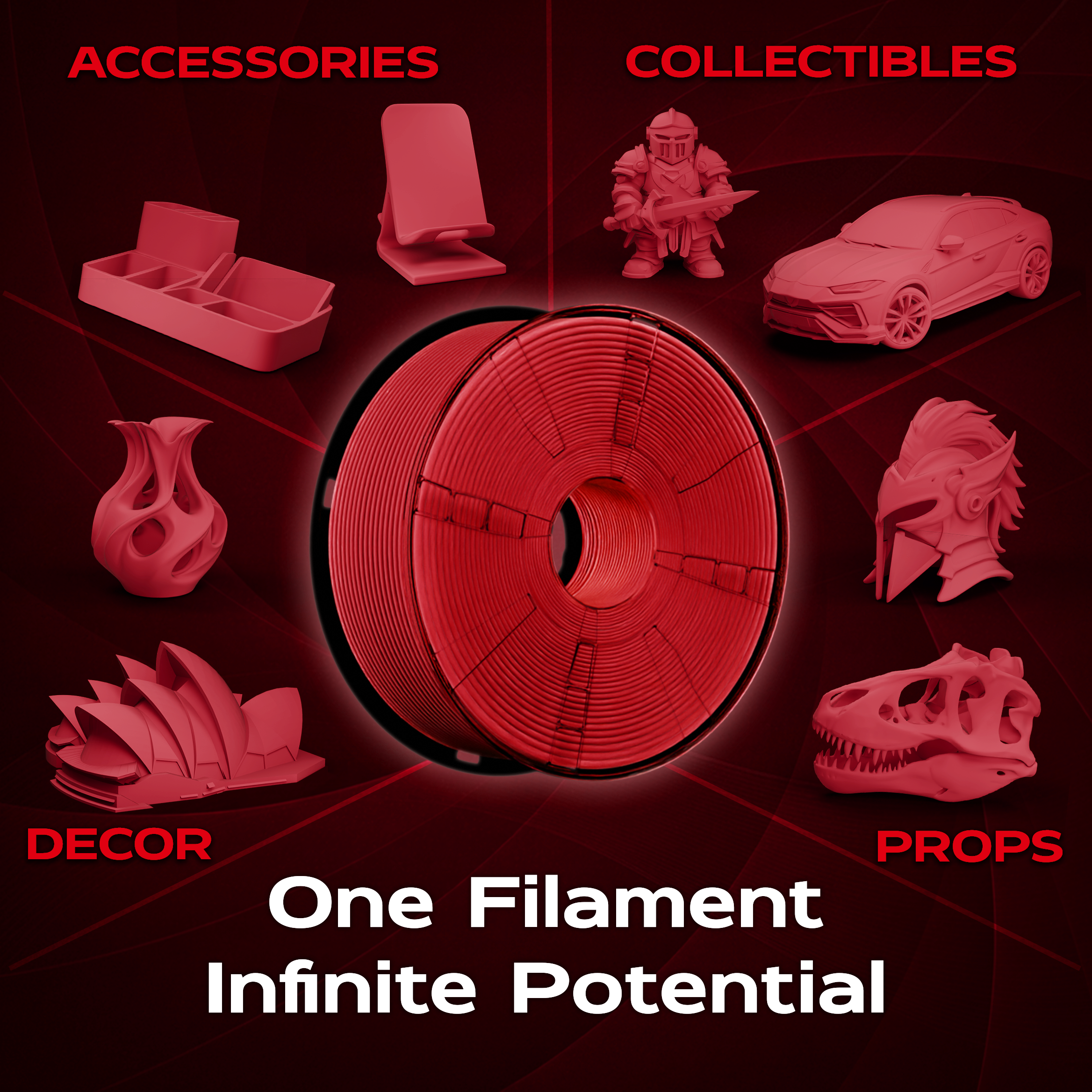 Deep Lava Red Matte PLA 1kg