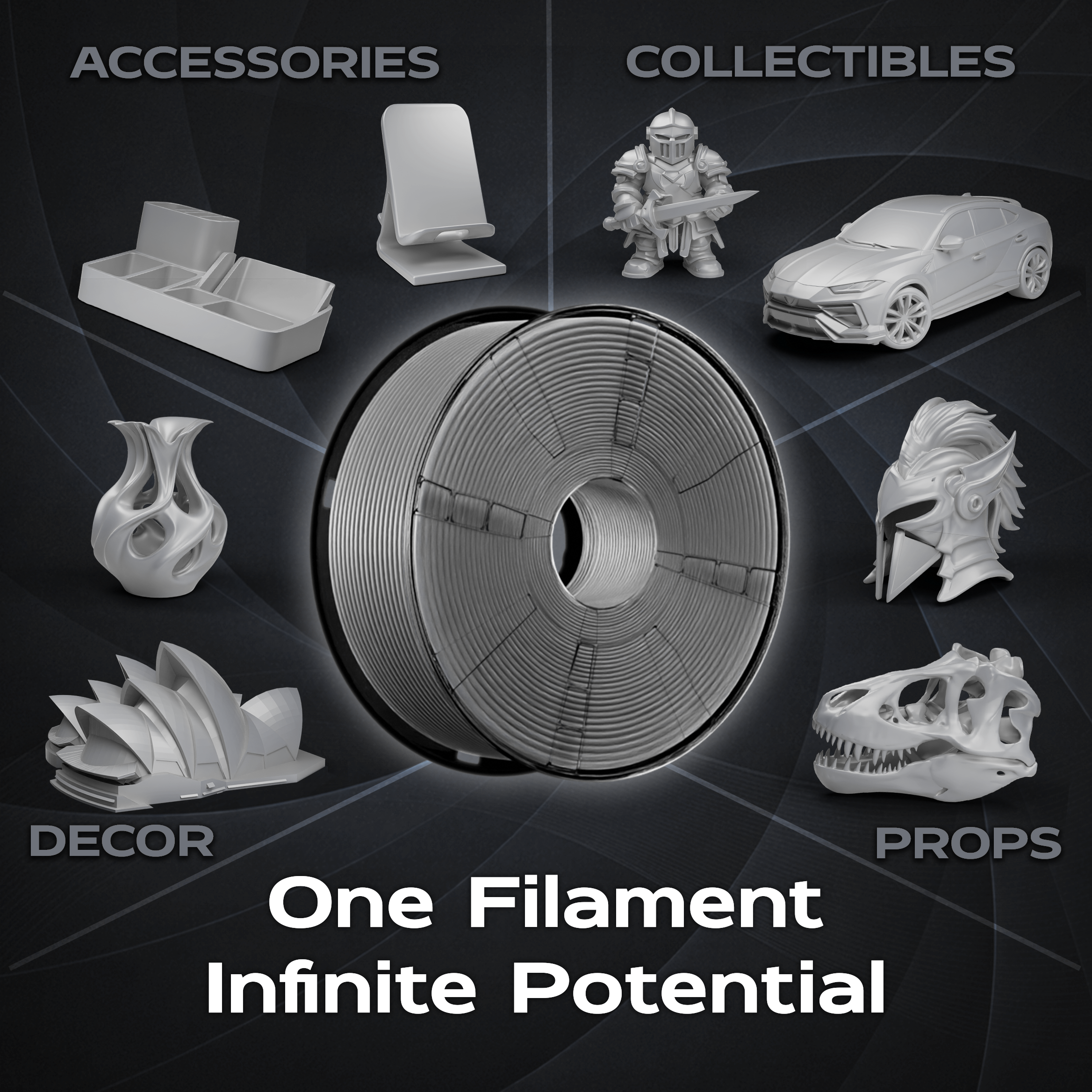 Cool Grey Medium PLA 1kg