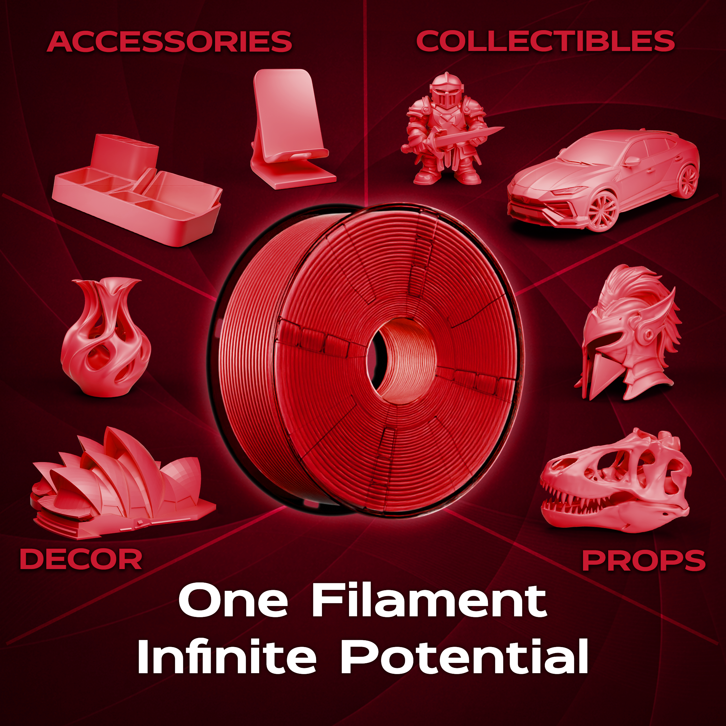 Bright Red PLA 1kg