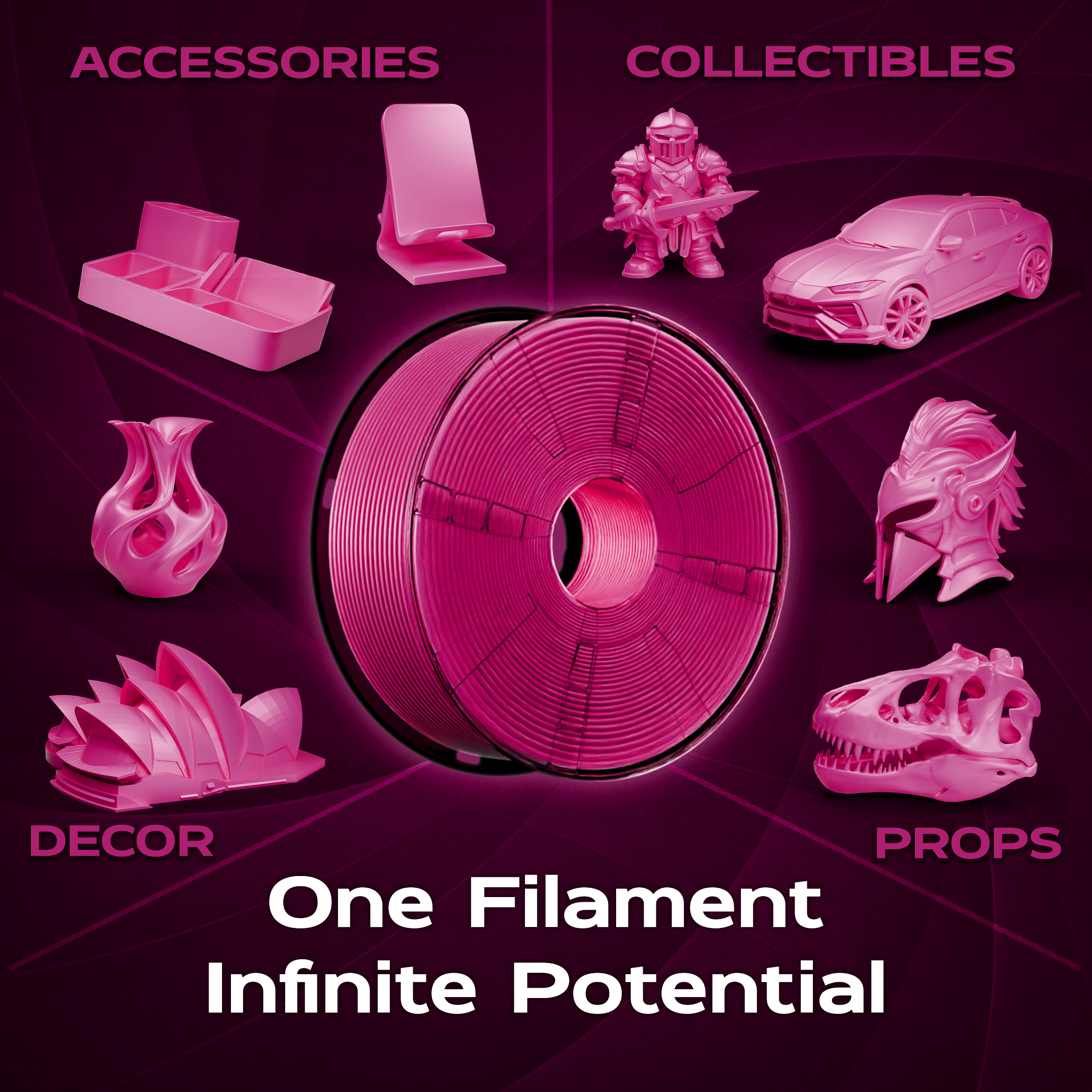 Hot Pink PLA 1kg