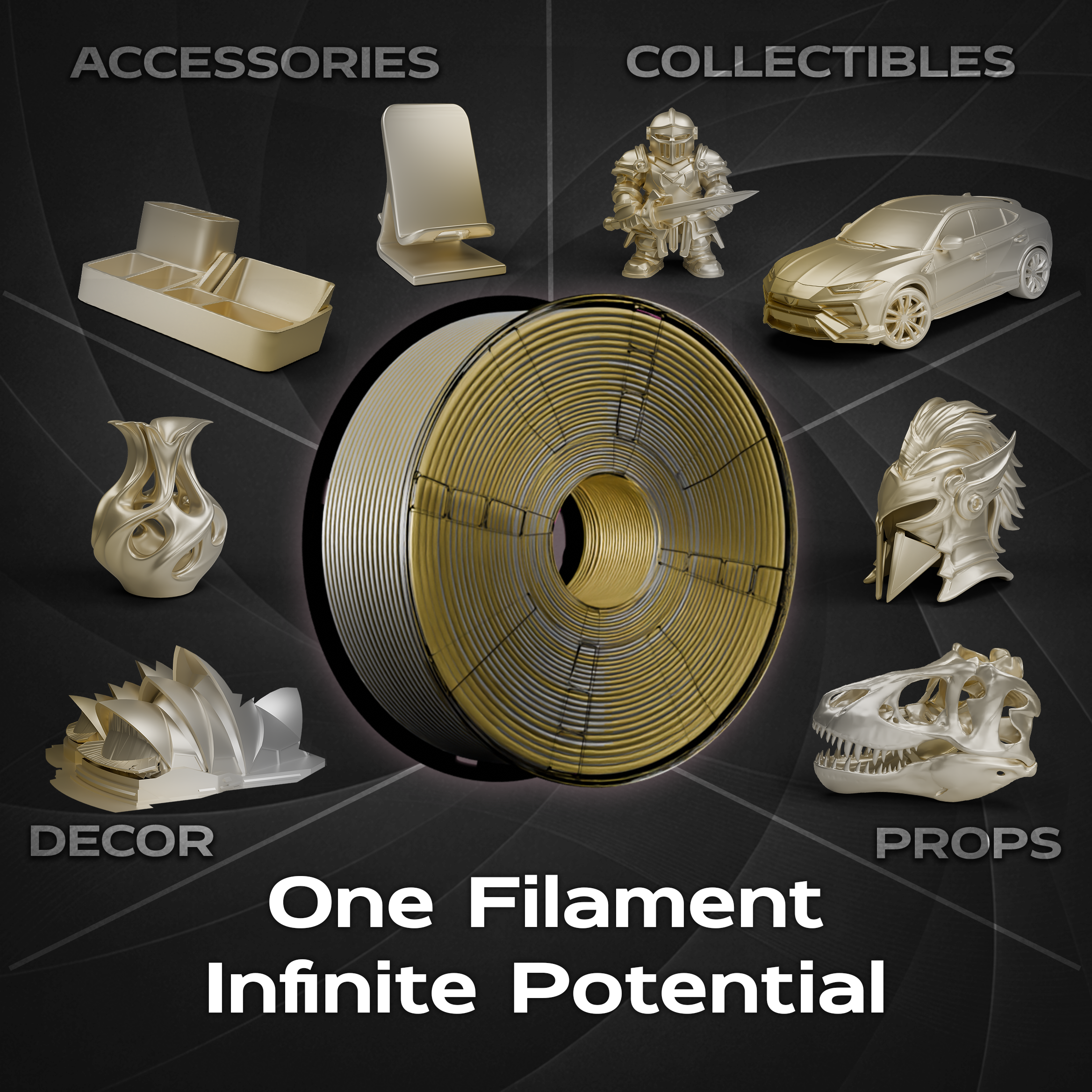 Platinum Veil (Gold Silver) Bi Silk PLA 1kg