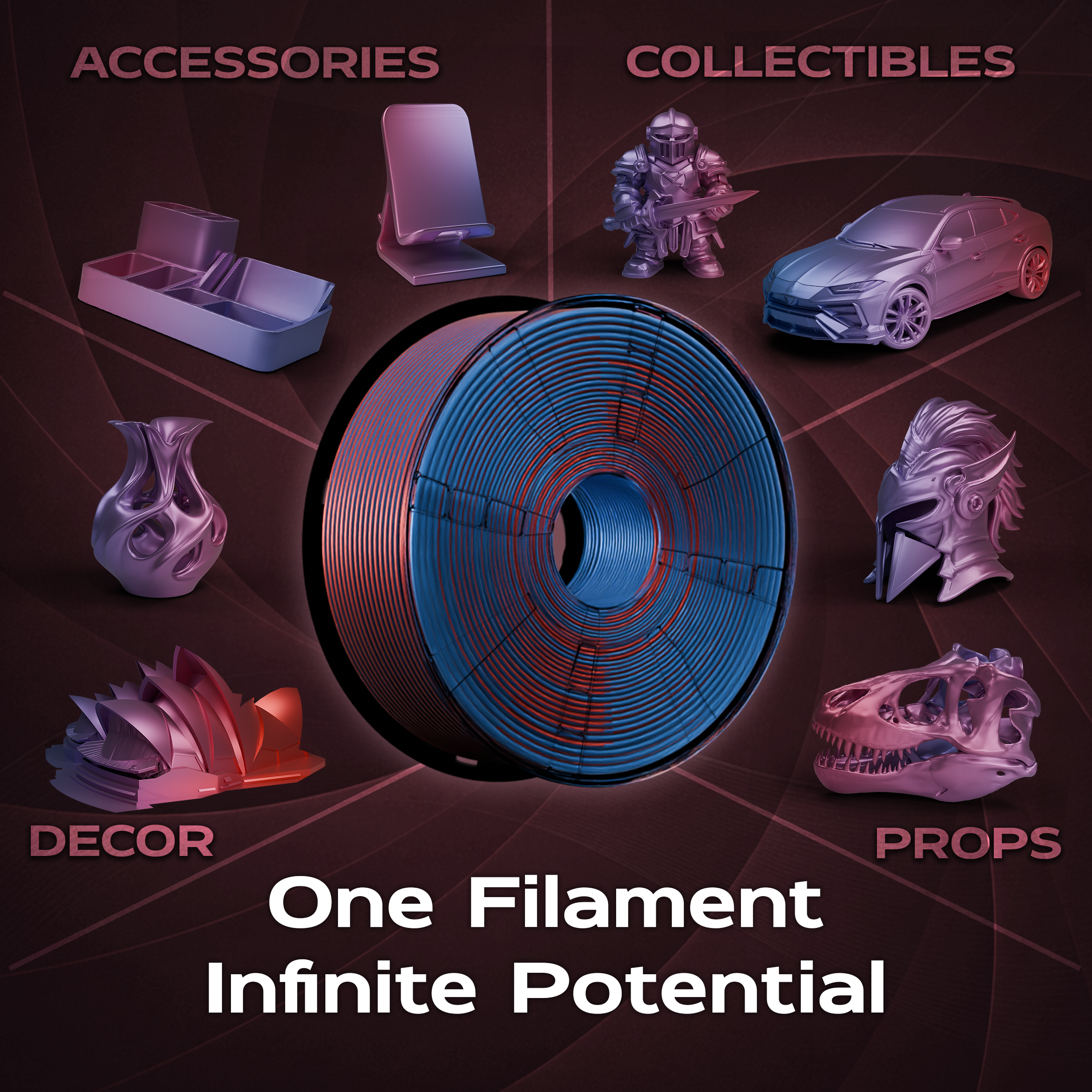 Sapphire Ignite (Blue Red) Bi Silk PLA 1kg