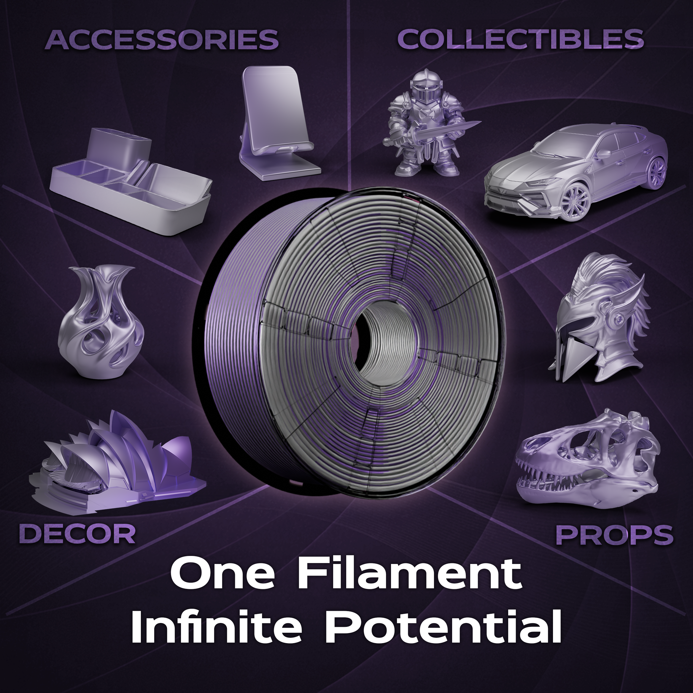 Celestial Violet (Silver Purple) Bi Silk PLA 1kg