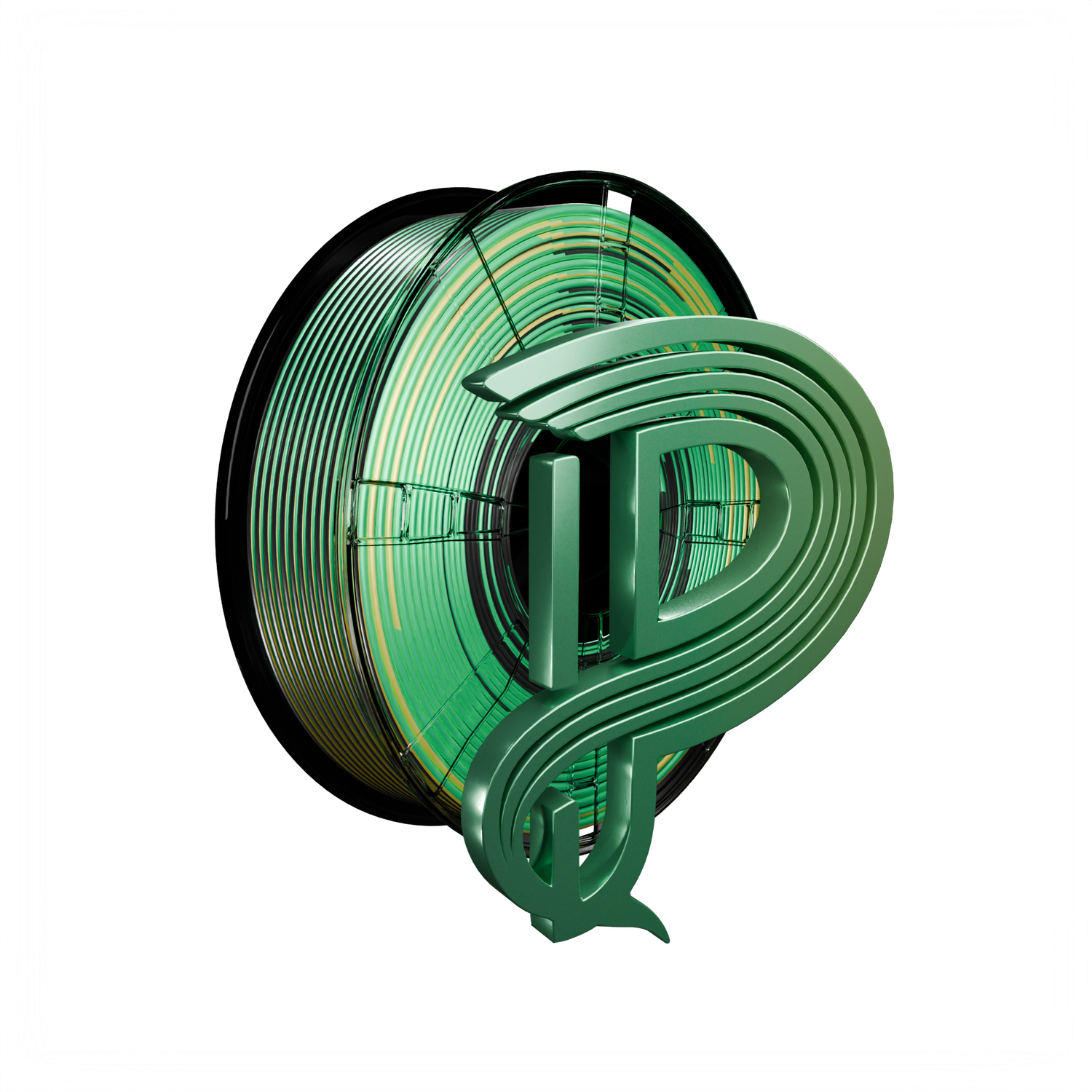 Dark green PLA filament spool for 3D printing