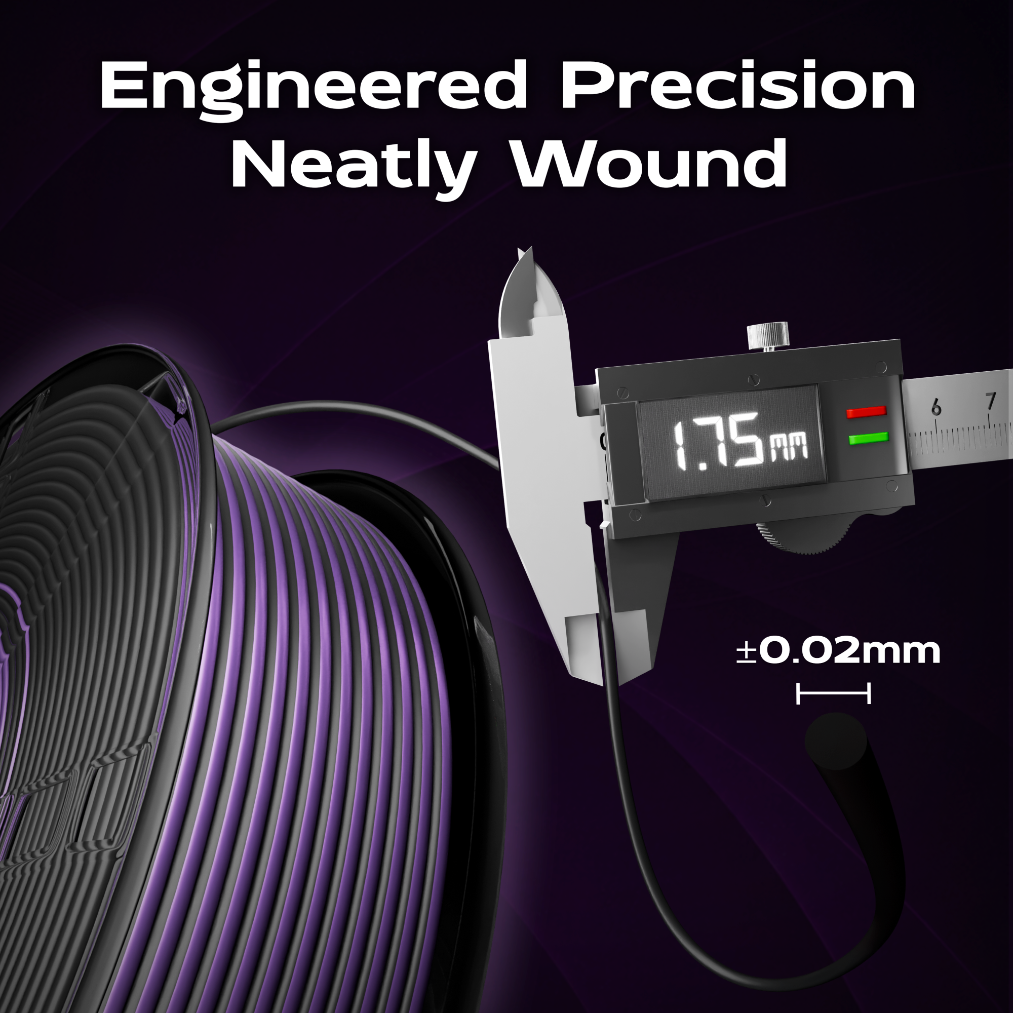 Violet Eclipse (Black Purple) Shiny Gradient PLA 1kg