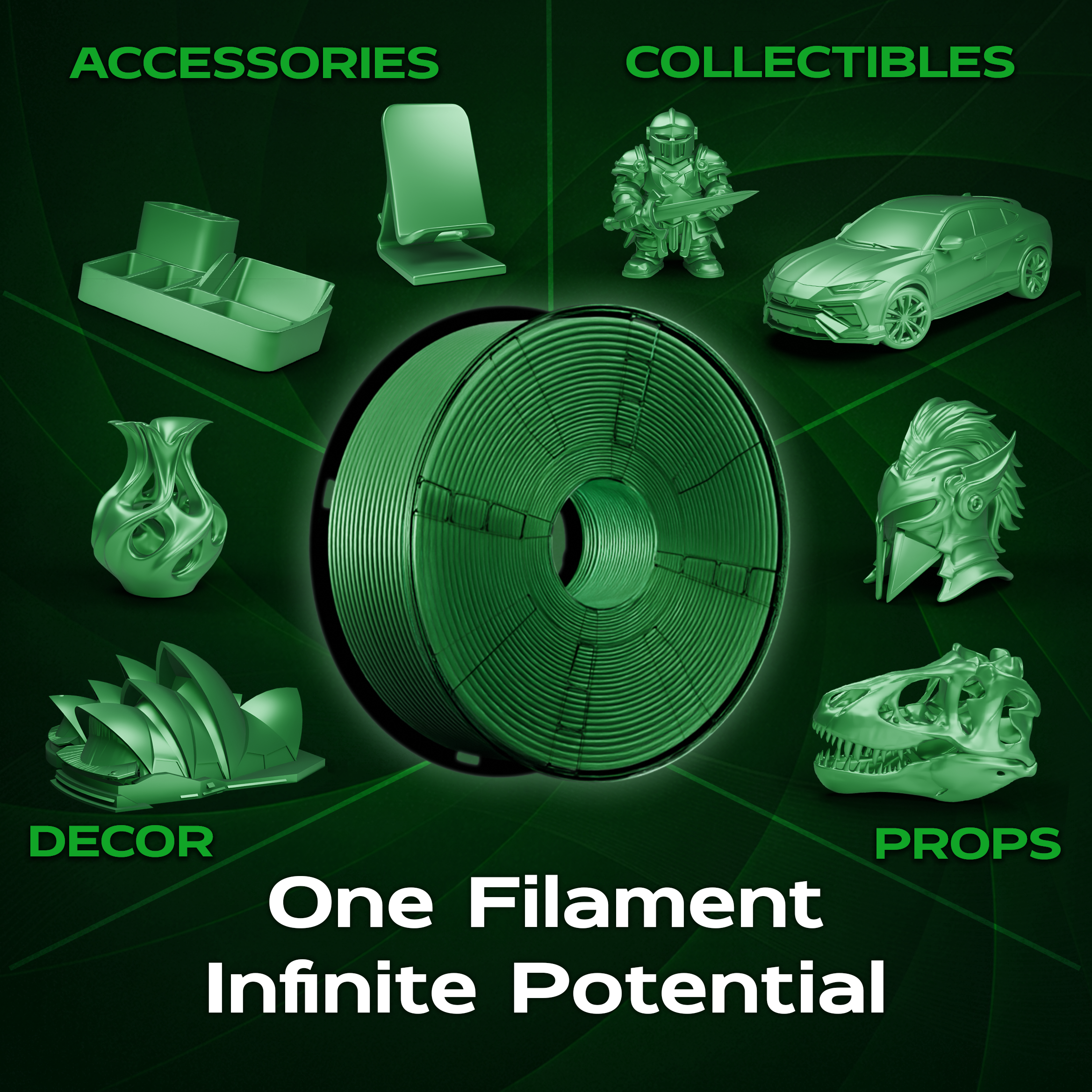 Emerald Green Silk PLA 1kg