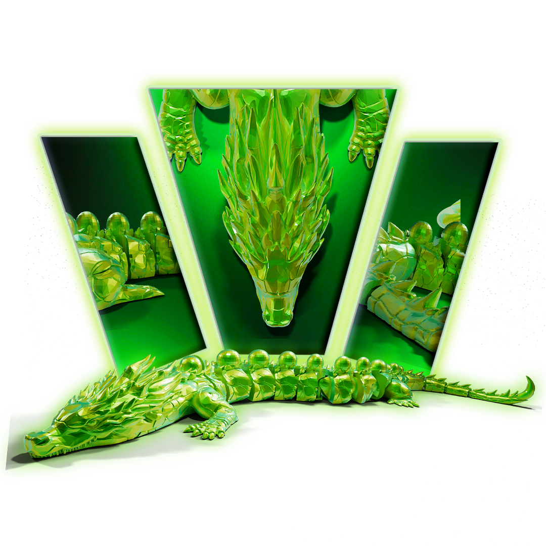 Poison Articulated Dragon 3D Print Model