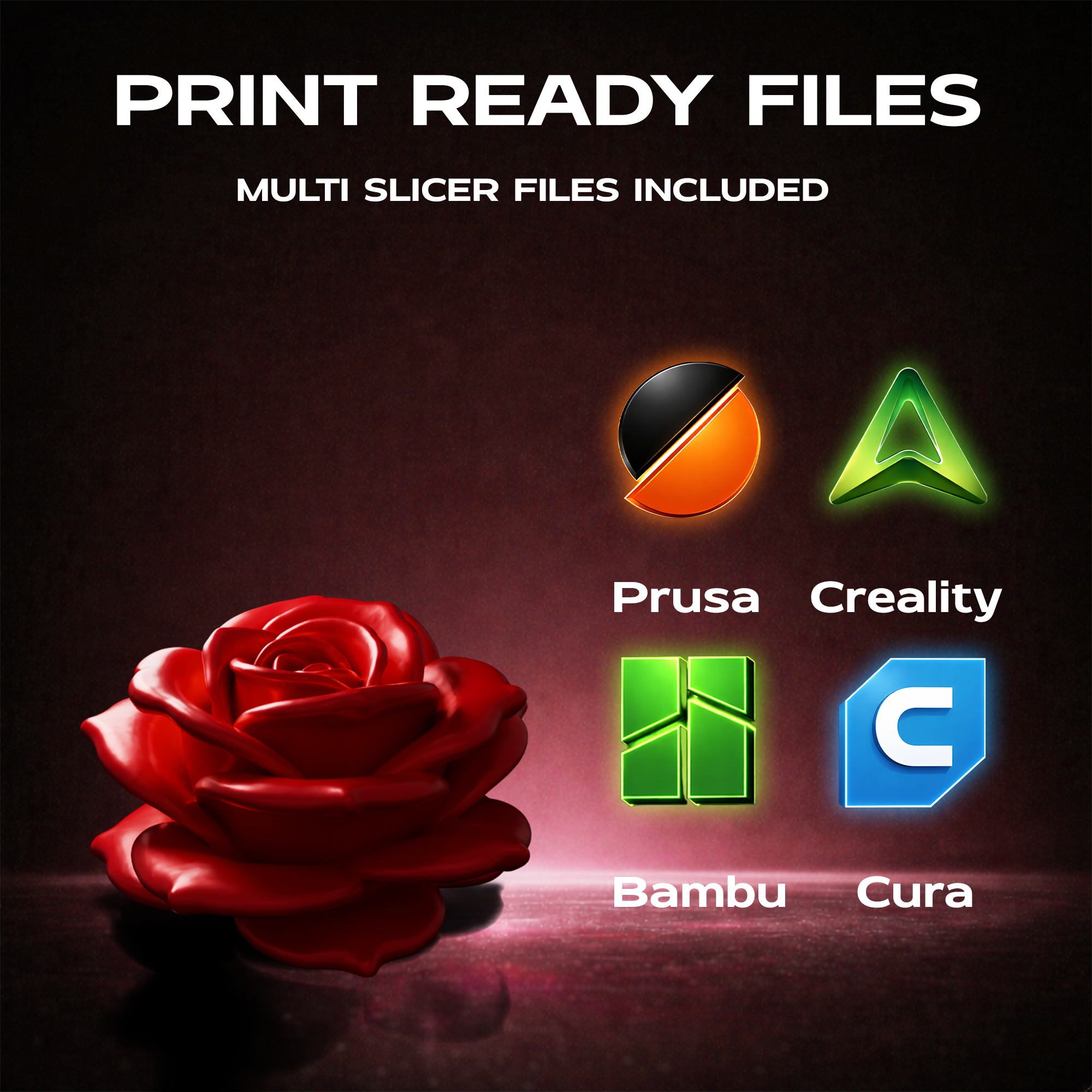Rose Flower 3D Print Model