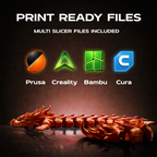 Fire Articulated Dragon 3D Print Model
